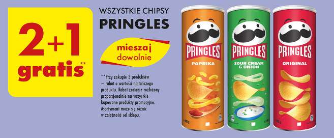 Czipsy Pringles Original / Sour Cream & Onion 4,66 zł/szt. przy zakupie 3 sztuk