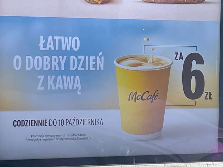 Kawy w McDonalds za 6zl