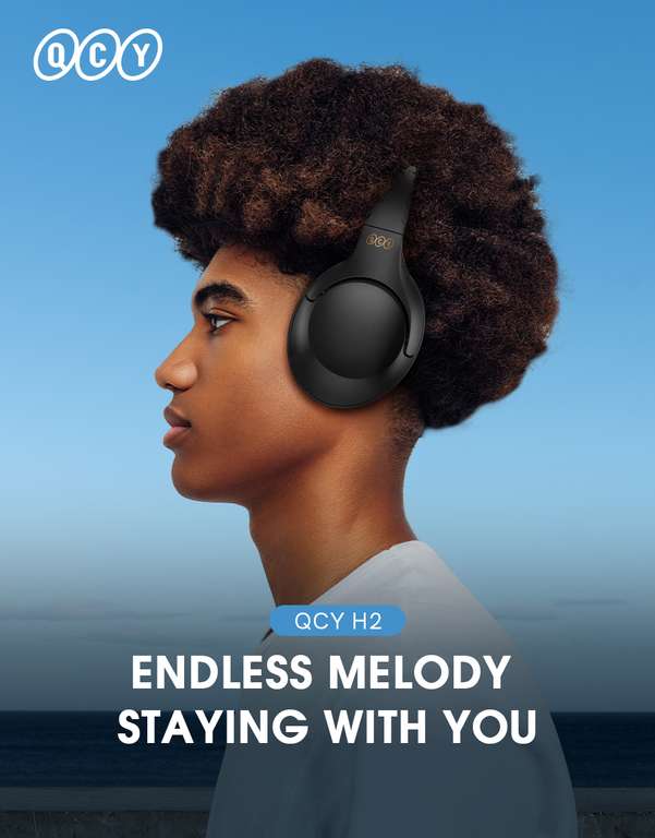 Słuchawki bezprzewodowe nauszne QCY H2 (BT 5.3, 50h, USB-C), $22,39 @ Aliexpress