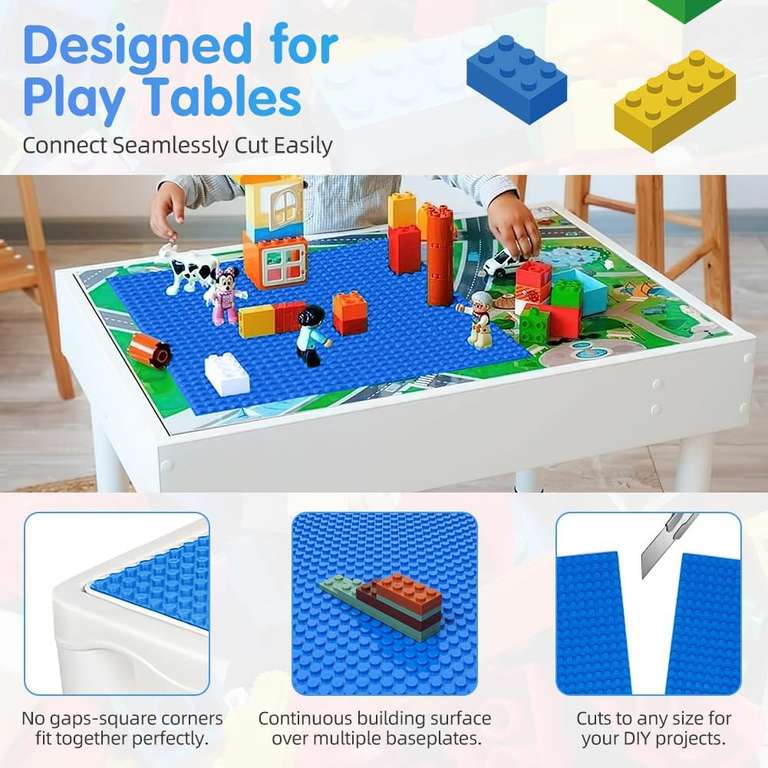 HOTUT płytka konstrukcyjna kompatybilna z Lego | 25,5x25,5 cm | 4 sztuki | w opisie inne opcje l darmowa dostawa z Amazon Prime