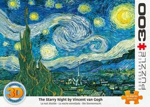 Puzzle 3D Starry Night by van Gogh, Great Wave of Kanagawa, Kandinsky Study Squares i Tree of Life by Klimt w supercenach