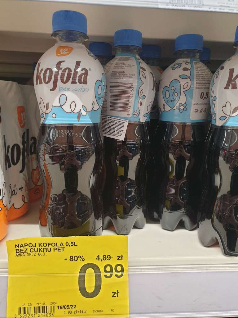 Kofola czeska cola bez cukru 0,5l krótki termin - Carrefour CH Targówek NOWA CENA
