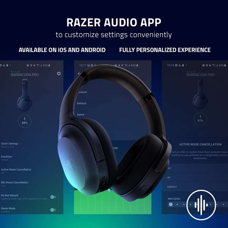 Razer Barracuda - Bezprzewodowy zestaw słuchawkowy do gier i urządzeń mobilnych na wielu platformach 81,99£