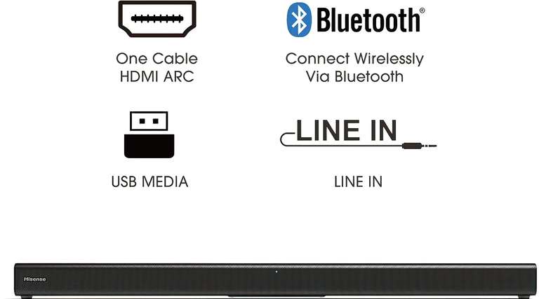 Soundbar HISENSE HS205 HDMI ARC, optyk, jack, Bluetooth