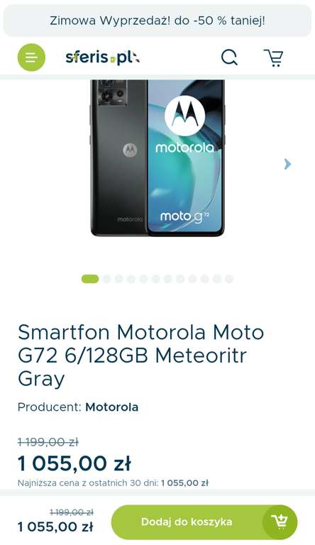 Smartfon Motorola moto g72 6/128 meteorite gray Sferis.pl