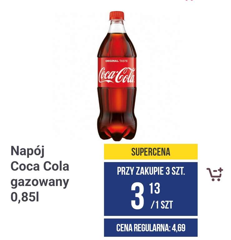 Coca Cola 0,85l w PoloMarket przy zakupie 3szt z polokartą