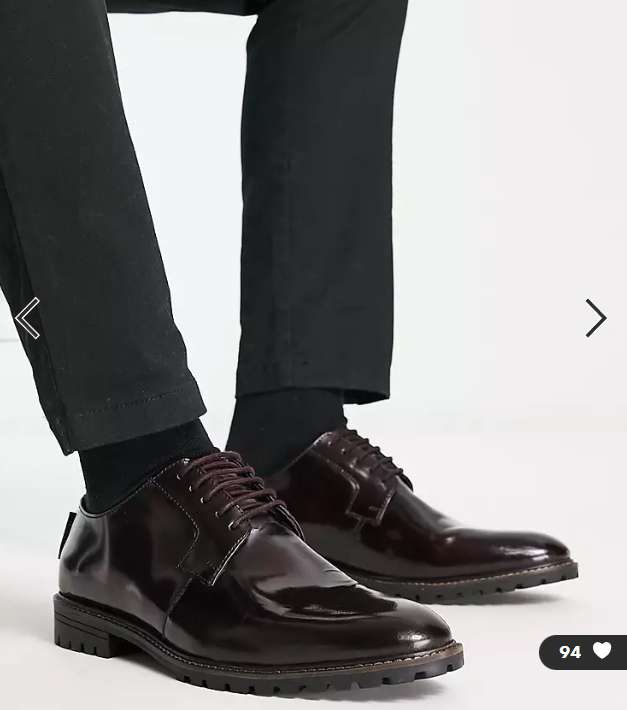 Skórzane buty męskie Ben Sherman w bordowym kolorze - r. 40 - 46 @ASOS