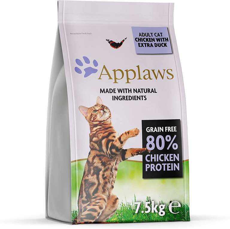 Applaws Kot sucha karma dla dorosłych kurczak i kaczka, 1 opakowanie (1 x 7,5 kg)