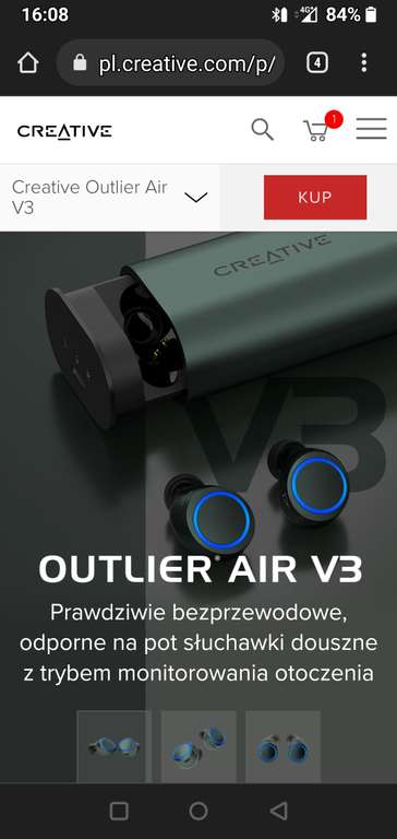 Słuchawki Creative Outlier Air V3