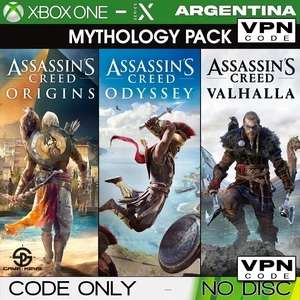 Assassin's Creed: Valhalla + Origins + Odyssey - Bundle Argentina Xbox One/Series - wymagany VPN