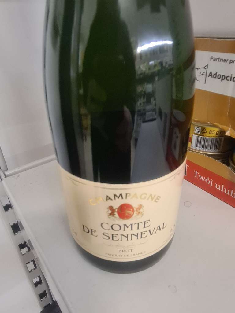 Szampan, Champagne Comte de Senneval, 12,5%, butelka 750ml w Lidlu Lidl.