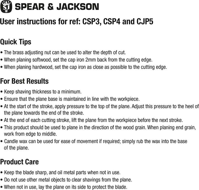 Strug stolarski Spear & Jackson CSP3 Nr 3 w dobrj cenie