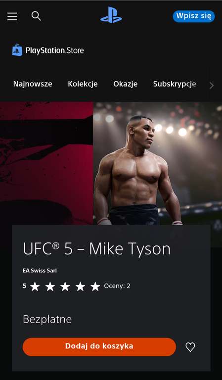 Mike Tyson gratis dla posiadaczy EA Sports UFC 5 XBOX / PlayStation