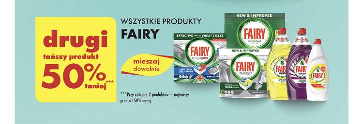 Wszystkie produkty fairy drugi produkt 50% taniej biedronka