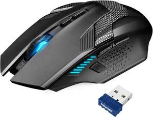 TECKNET Raptor - Bezprzewodowa mysz gamingowa, 8 przycisków, 4800 DPI, 20 milionów kliknięć, 2.4G(3 lata gwarancji)