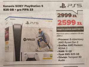 Sony PlayStation 5 PS5 napęd 825GB + FIFA 23 na otwarcie Neonet Gliwice