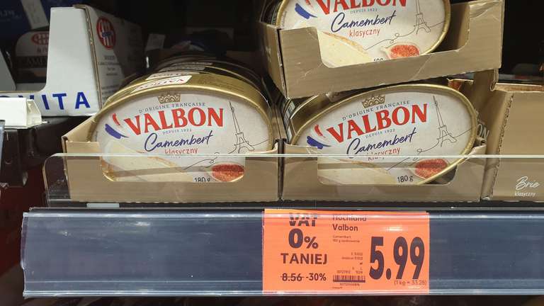Ser Camembert klasyczny Valbon 180g. Kaufland