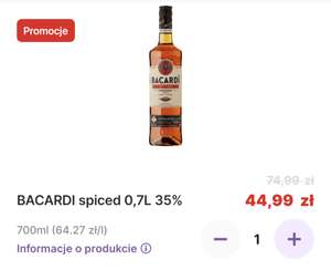 Rum Bacardi Spiced 0.7 Lisek