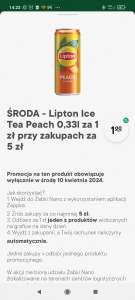 Lipton Ice Tea Peach, baton maxi King za 1zł MWZ 5zł żabka nano
