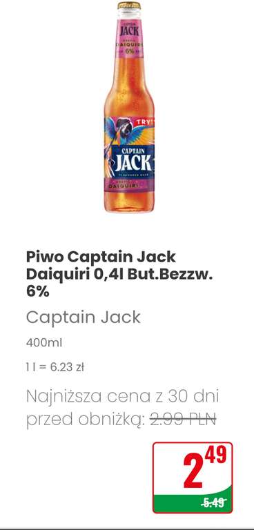 Piwo Capitan Jack Daiquiri 0,4L 6%alk. @Dino