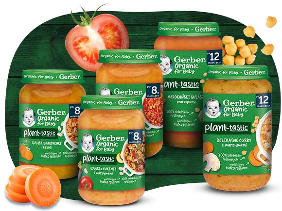 Gotowe dania dla niemowlaków i malutkich dzieci - Gerber Organic Plant 190g ( różne odmianny smakowe ). BIEDRONKA