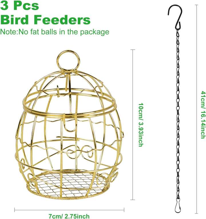 Karmnik dla ptaków typu klatka, 3 sztuki