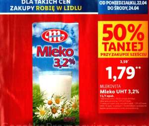 Mleko UHT 1 l 3,2 % / opak. cena przy zakupie 6 opak. @Lidl