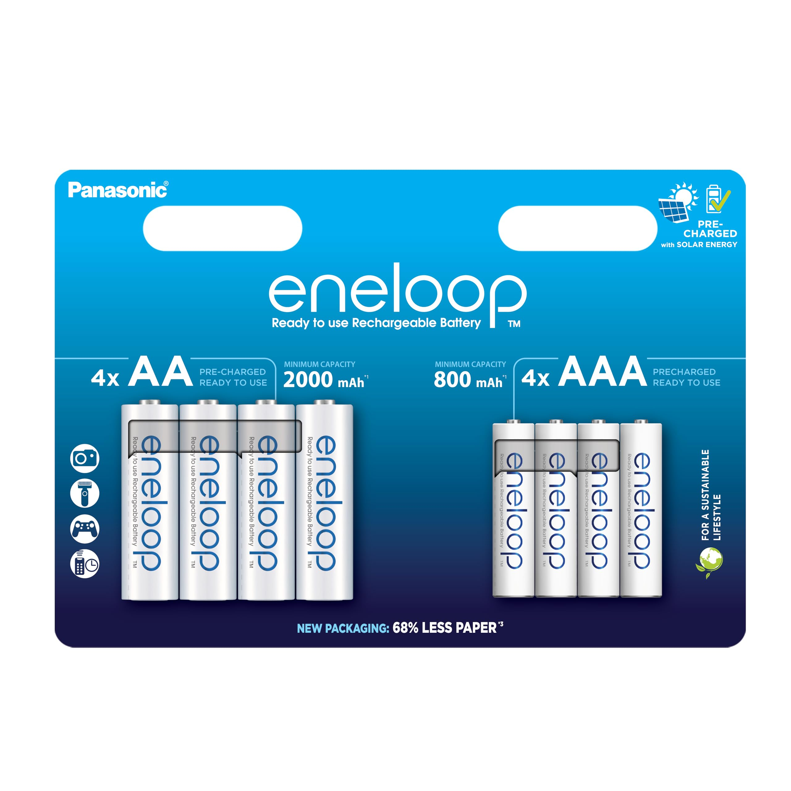 PANASONIC ENELOOP 4x AA 2000mAh + 4x AAA 800mAh