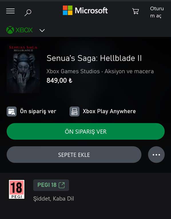 Senua’s Saga: Hellblade II Pre-Order za 105,53 zł zamiast 219 | Day One Game pass MAJ | XBOX Series X/S + PC Turcja