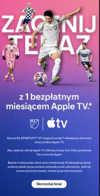 Bezpłatny miesiąc Apple TV z MLS z newslettera FC 27