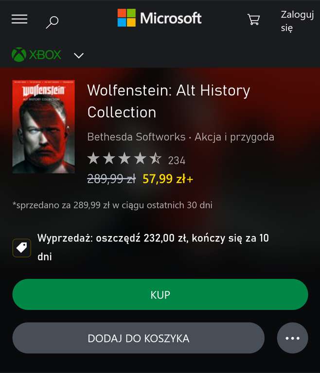 Wolfenstein: Alt History Collection (II: The New Colossus, The New Order, The Old Blood) XBOX Microsoft store Turcja