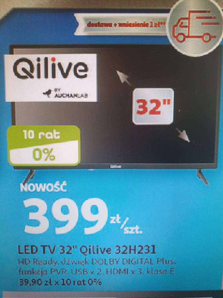 Telewizor 32" led Qlive Auchan