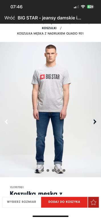 Big Star koszulka męska z nadrukiem Quado 901