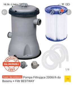Pompa filtrująca 2006l/h do basenu + filtr