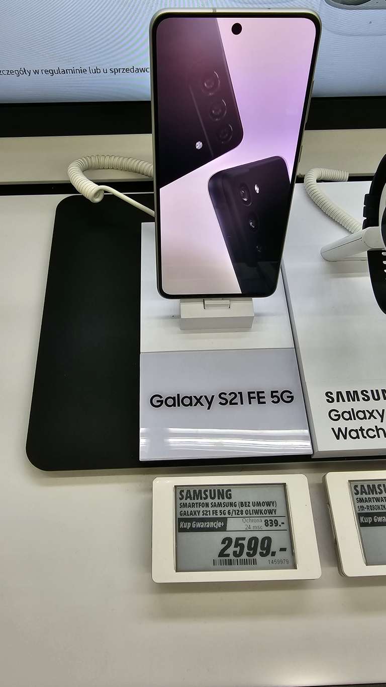 Smartfon Samsung S21FE za 2599 stacjonarnie w MediaMarkt, Szczecin Kaskada