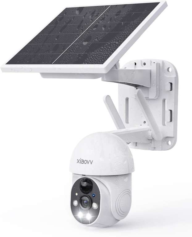 XIAOVV kamera zewnętrzna z panelem słonecznym, 2.4G HZ wifi, 2MP, HD, 10000mAh