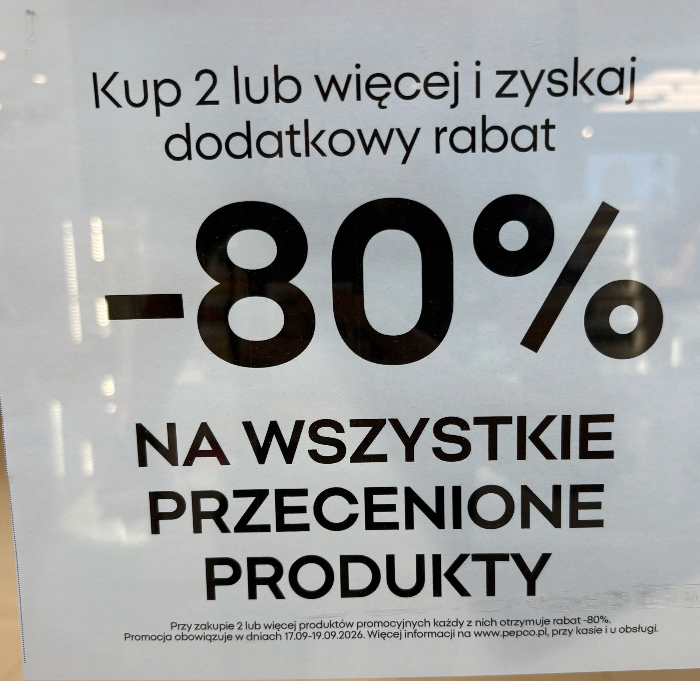 Pepco -80% na każdy przeceniony produkt, przy zakupie co najmniej dwóch