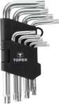 TOPEX 35D960 zestaw kluczy Torx-Key 9 szt. T10-T50, CV
