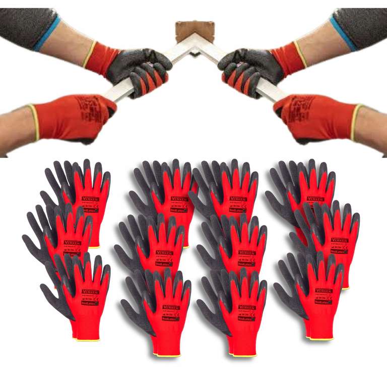 Rękawiczki robocze 12 par wszystkie rozmiary