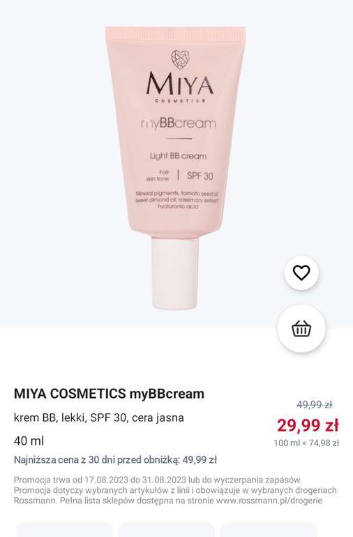Miya Cosmetics myBBcream 40 ml