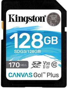 Karta SD Kingston Canvas Gol Plus SDG3/128GB, V30, U3, zapis/odczyt 90/170 MB/s, darmowa dostawa