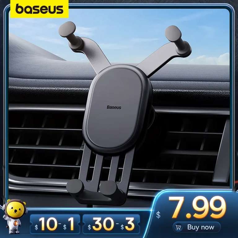 Uchwyt samochodowy na telefon do kratki wentylacyjnej - Baseus Gravity za 3,83$