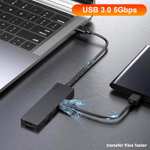TSUPY Hub, koncentrator USB 3.0, 5 Gb/s, ultracienki, 1 x USB 3.0 + 3 x USB 2.0
