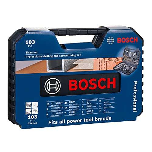 Zestaw wierteł Bosch Accessories PRO do drewna, kamienia, metalu [103 sztuki] Pamiętaj o kuponie przed zapłaceniem 15 €