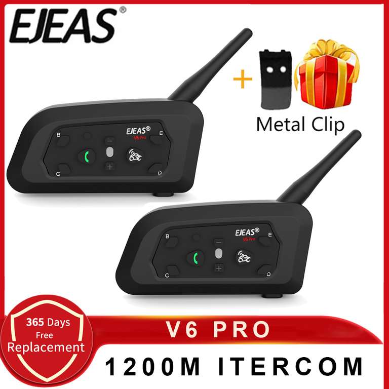 Intercom motocyklowy EJEAS V6 PRO zestaw słuchawkowy Bluetooth 54,03$
