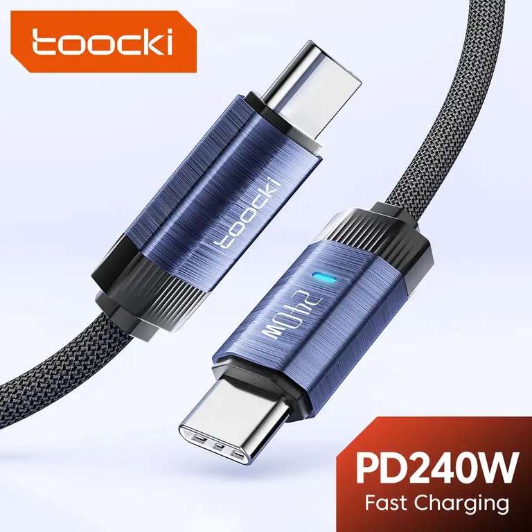 Toocki 240W kabel USB typu C do typu C do szybkiego 1,3$