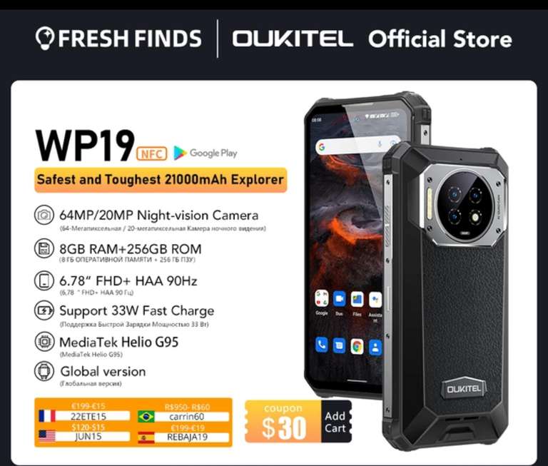Smartfon Oukitel WP19 8/256