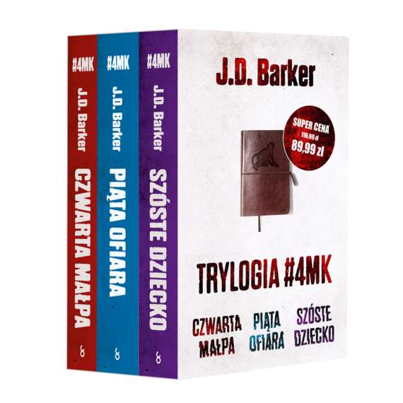 [ ebook ] Trylogia 4MK - J.D. Barker - Czwarta Małpa, Piąta Ofiara, Szóste dziecko @ Woblink