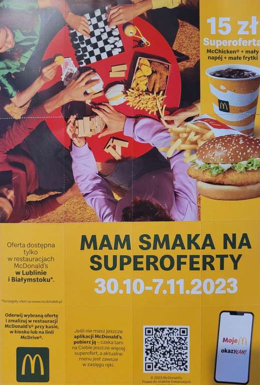 Superoferty McDonald's w Lublinie i Białymstoku (30.10-7.11.2023)
