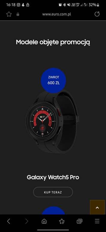 Smartwatch Samsung Galaxy watch 5 pro 1733,31zl + cashback 600zl